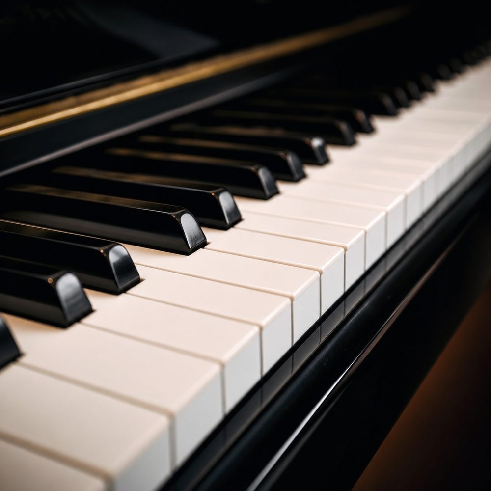 Student performing at a piano recital on a small stage
